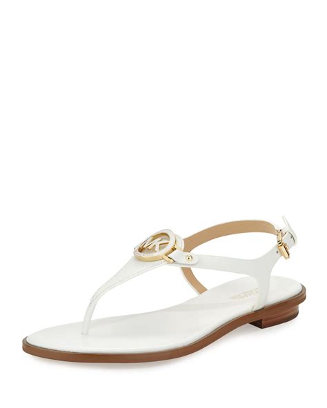 michael michael kors women's hamilton flat sandal white|Women's White Designer Sandals .